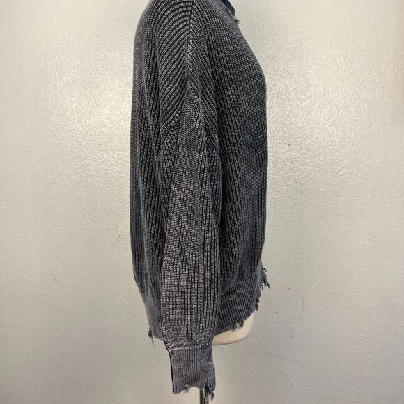 Young Fabulous Broke Womens Cameron Turtleneck Distressed Burnout Sweater Sz S/M - Picture 7 of 9